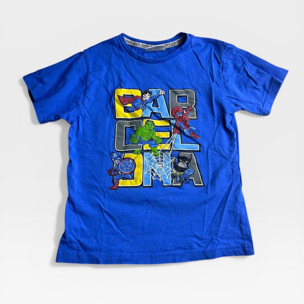 5 for $25🔥Originals Superhero Print "Barcelona" Souvenir T-Shirt Boys 5/6